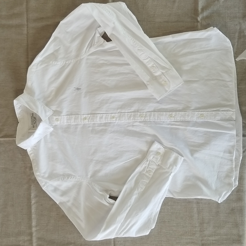 All Saints white ramskull button down xxl